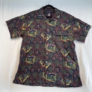 Imperial Poplin Salty Dog Gant Short Sleeve Button Down Shirt Golf Theme Men’s